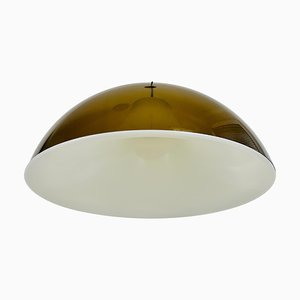 Brown and White Acrylic Glass Pendant Lamp in the style of Temde, 1970s-PUK-1392600