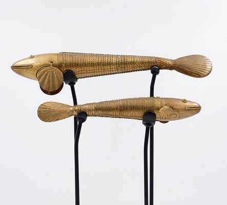 Brown Articulated Fish Sculptures-NYF-2019238