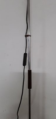 Brown, Black & Chrome Metal Adjustable Floor Lamp, 1980s-HOI-862249