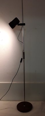 Brown, Black & Chrome Metal Adjustable Floor Lamp, 1980s-HOI-862249