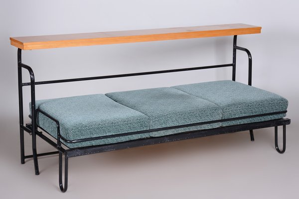 Brown & Blue Bauhaus Sofa, Czechia, 1930s-WHY-1189492