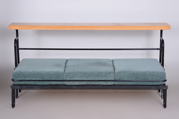 Brown & Blue Bauhaus Sofa, Czechia, 1930s-WHY-1189492