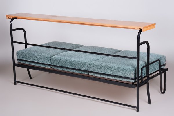 Brown & Blue Bauhaus Sofa, Czechia, 1930s-WHY-1189492