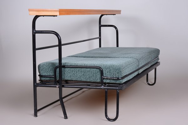 Brown & Blue Bauhaus Sofa, Czechia, 1930s-WHY-1189492