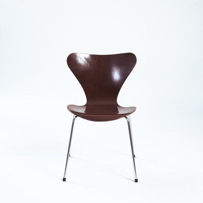 Brown Butterfly 3107 7 Series Chairs from Fritz Hansen, 1960s, Set of 5-NQU-1368556