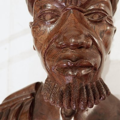 Brown Carved hardwood Bust-NYF-2018828