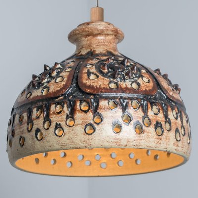 Brown Ceramic Pendant Light, 1970-VDW-1770679