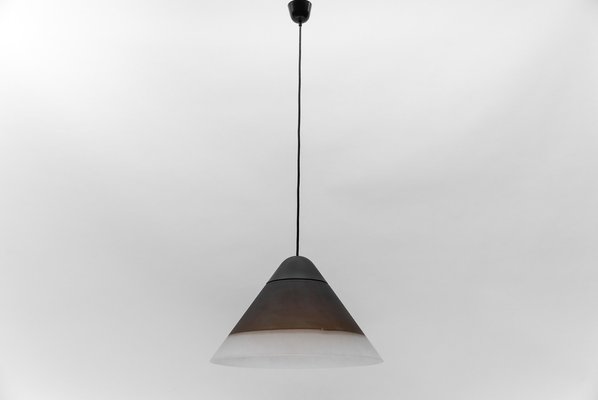 Brown Cone Shape Glass Ceiling Lamp by Peill & Putzler, 1960s-KQB-1796600