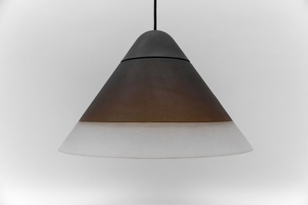 Brown Cone Shape Glass Ceiling Lamp by Peill & Putzler, 1960s-KQB-1796600