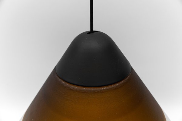 Brown Cone Shape Glass Ceiling Lamp by Peill & Putzler, 1960s-KQB-1796600