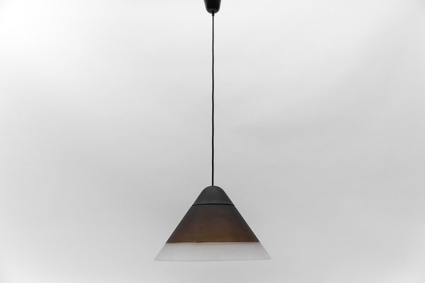 Brown Cone Shape Glass Ceiling Lamp by Peill & Putzler, 1960s-KQB-1796600