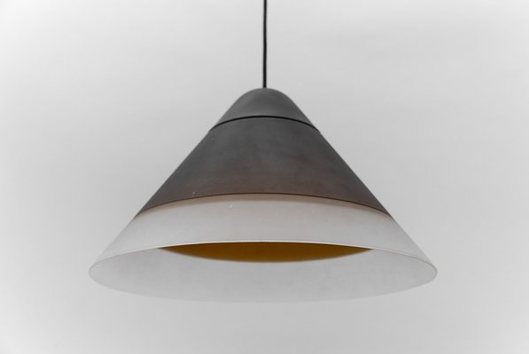 Brown Cone Shape Glass Ceiling Lamp by Peill & Putzler, 1960s-KQB-1796600