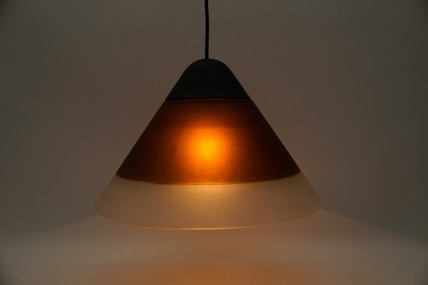 Brown Cone Shape Glass Ceiling Lamp by Peill & Putzler, 1960s-KQB-1796600