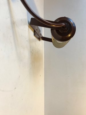 Brown Danish Tubular Wall Sconce from Lyfa, 1930s-LCR-787408