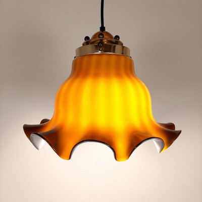 Brown Glass Pendant Lamp, 1970s-WQC-842060