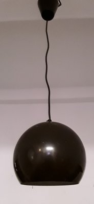 Brown Height Adjustable Vintage Aluminum Ball Lamp, 1970s-HOI-911126