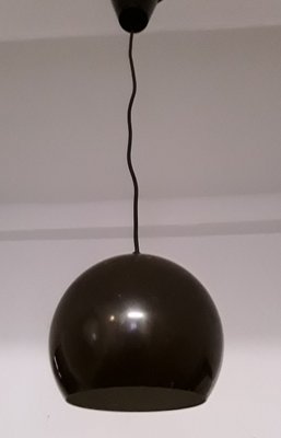 Brown Height Adjustable Vintage Aluminum Ball Lamp, 1970s-HOI-911126