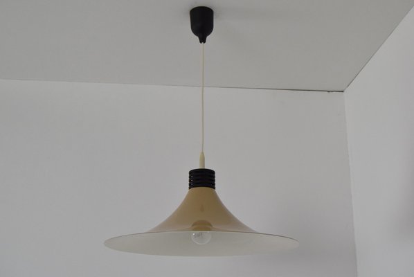 Brown Lacquered Metal Pendant, 1980s-TZ-873827