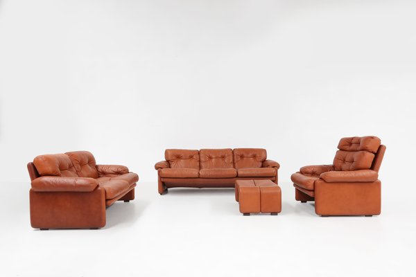 Brown Leather 2-Seater Sofa Coronado by Tobia Scarpa for B&b Italia, Italy, 1960s-YSY-1954772