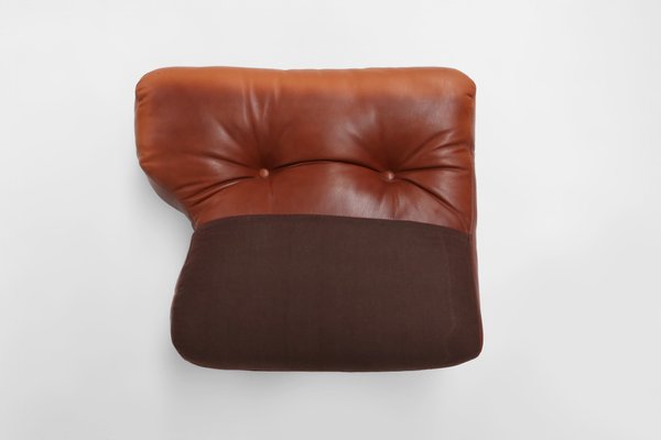 Brown Leather 2-Seater Sofa Coronado by Tobia Scarpa for B&b Italia, Italy, 1960s-YSY-1954772