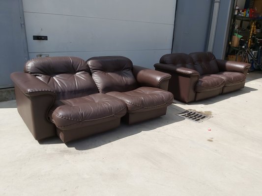 Brown Leather 2-Seater Sofas from de Sede, 1983, Set of 2-WBX-672670