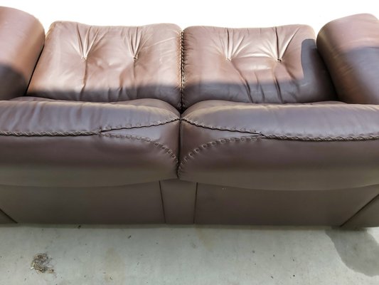 Brown Leather 2-Seater Sofas from de Sede, 1983, Set of 2-WBX-672670