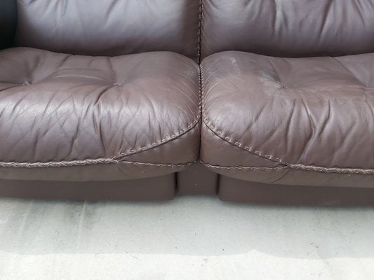 Brown Leather 2-Seater Sofas from de Sede, 1983, Set of 2-WBX-672670