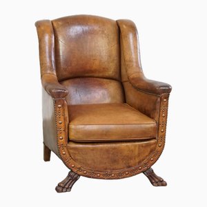 Brown Leather Armchair, 1970s-HPP-2035257