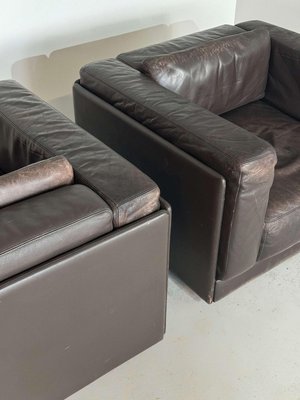 Brown Leather Armchairs from Durlet, Belgium, Set of 2-GNW-1820461