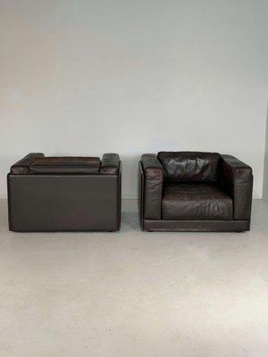 Brown Leather Armchairs from Durlet, Belgium, Set of 2-GNW-1820461