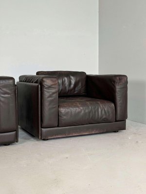 Brown Leather Armchairs from Durlet, Belgium, Set of 2-GNW-1820461