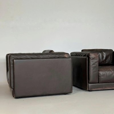 Brown Leather Armchairs from Durlet, Belgium, Set of 2-GNW-1820461