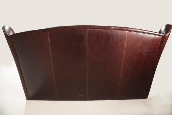 Brown Leather Bed from Baxter, 1980s-XDW-2019541