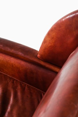 Brown Leather Easy Chair, Denmark, 1930s-SC-1416465