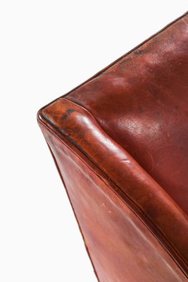 Brown Leather Easy Chair, Denmark, 1930s-SC-1416465