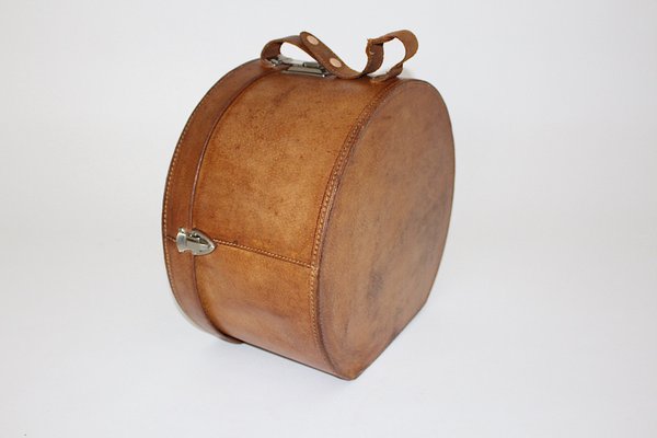 Brown Leather Hat Case, Austria, 1950s-NB-1356589