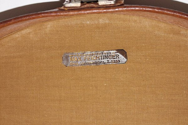 Brown Leather Hat Case, Austria, 1950s-NB-1356589