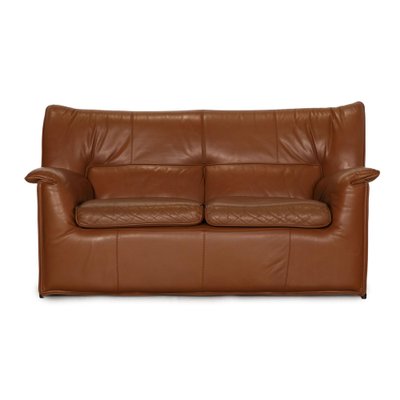 Brown Leather Lauriana 2-Seat Couch by Tobia Scarpa for B&B Italia-RQW-1122540