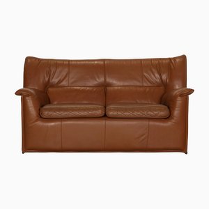 Brown Leather Lauriana 2-Seat Couch by Tobia Scarpa for B&B Italia-RQW-1122540