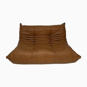 Brown Leather Togo 2-Seater Sofa by Michel Ducaroy for Ligne Roset-LRD-2042976