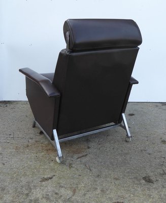 Brown Leatherette Lounge Chair by Georges Van Rijck for Beaufort, 1960s-AWL-856341