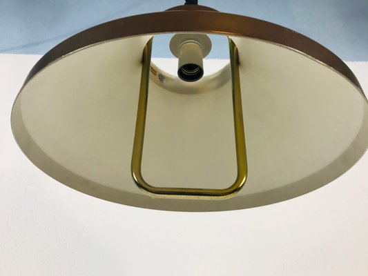 Brown Metal and Brass Pendant Lamp by Jo Hammerborg for Fog and Morup, 1970s-PUK-617954