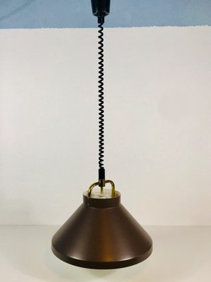 Brown Metal and Brass Pendant Lamp by Jo Hammerborg for Fog and Morup, 1970s-PUK-617954