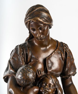 Brown Patinated Bronze The Mother Sculpture by Paul Dubois-WFS-1296518