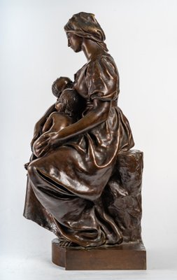 Brown Patinated Bronze The Mother Sculpture by Paul Dubois-WFS-1296518