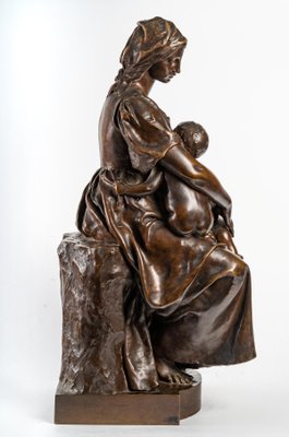 Brown Patinated Bronze The Mother Sculpture by Paul Dubois-WFS-1296518