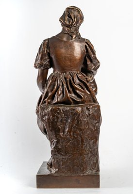 Brown Patinated Bronze The Mother Sculpture by Paul Dubois-WFS-1296518