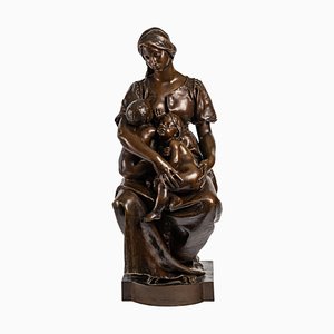 Brown Patinated Bronze The Mother Sculpture by Paul Dubois-WFS-1296518