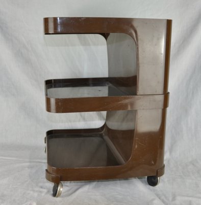 Brown Plastic Cart with Wheels, 1970s-ROJ-727244