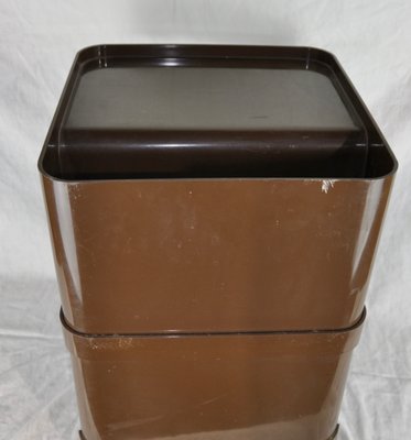 Brown Plastic Cart with Wheels, 1970s-ROJ-727244